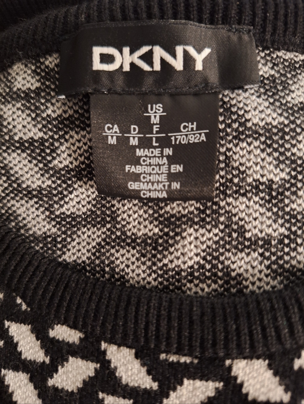 DKNY houndstooth For And Flare Sweater Dress Medium *H - Picture 2 of 7